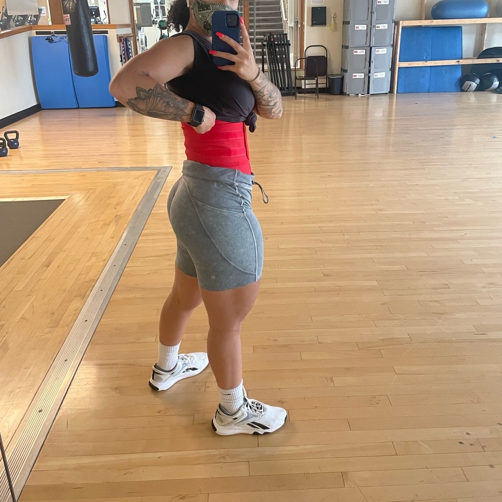 Lululemon Grey acid wash biker shorts